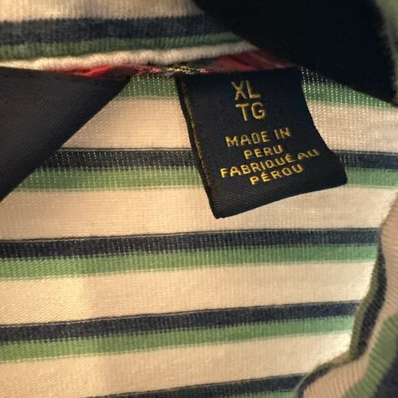 Polo Golf Ralph Lauren Stretch Lisle Men's XL TG Polo Shirt Green Striped - Picture 3 of 12